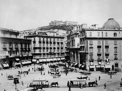 Naples: The Piazza San Fernando and the Castello Sant Elmo by English Photographer